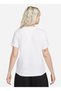 White Women's Round Neck T-Shirt Dx7902-100 W Nsw Tee Club - 4