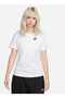 White Women's Round Neck T-Shirt Dx7902-100 W Nsw Tee Club - 2