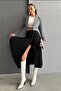 Women's Black Full Lycra Fabric Semi-Pleated Skort - 5