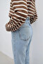 Light Blue Mom Jeans Lycra High Waist Snow Wash Boyfrend Jeans - 2