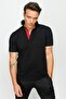 Men's Polo Collar Buttoned Pocket T-shirt Black - 7
