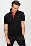 Men's Polo Collar Buttoned Pocket T-shirt Black - 2