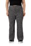 Large Size Wide Leg Elastic Waist Ribbed Knitwear Black Trousers