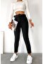 Women's Belted Black Pants High Waist - 2