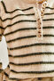 Women's Beige Emerald Striped 11 Button Knitwear Sweater 20235067 - 5