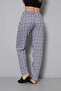 Two Thread Raised Thick Fabric Ribbon Waist Detailed Printed Women's Pajama Bottoms - 4