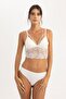 Fall in Love Triangle Bralette with Lace Tape Detail - 2