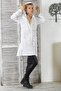 White Hooded Long Sleeve Buttoned Double Pocket Woven Long Fit Hooded Jacket - 5