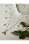 Zircon Stone Fish Tail Figured Non-Tarnish Gold Chain Women's Necklace - 3