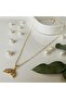 Zircon Stone Fish Tail Figured Non-Tarnish Gold Chain Women's Necklace - 2