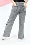 Girl's Wide Leg Denim Jeans with Side Snap Buttons - 2