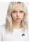 White Women's Round Neck T-Shirt Dx7902-100 W Nsw Tee Club - 3