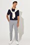 Men's Navy Blue Slim Fit Slim Fit Cotton Seersucker Patterned Trousers - 3
