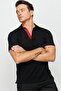 Men's Polo Collar Buttoned Pocket T-shirt Black - 4