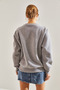 Women's Gray Chicago Printed Three Thread Ribbed Sweatshirt Stk61 - 3