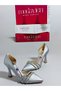 Women's Stoned Silver Satin 9 Cm Evening Dress Shoes 350 - 2