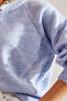 Women's Blue Collared Knitted Turtleneck Striped Sweater 20223207 - 7