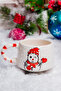 Handmade Ceramic New Year's Cup, Ceramic Cup, Double Turkish Coffee, Nescafe Cup, Snowman