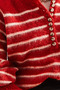 Women's Red Striped 11 Button Knitwear Sweater 20235067 - 4