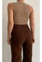 Kahv 100% Cotton High Waist Jean Trousers Wide Leg - 2