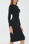 Women's Report Camisole Half Turtleneck Dress Dark BLACK - 2