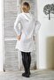 White Hooded Long Sleeve Buttoned Double Pocket Woven Long Fit Hooded Jacket - 8