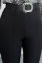 Women's Summer Black High Waist Spanish Flare Pants with Belt Casual Daily Office Stylish 3950 - 5