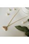 Zircon Stone Fish Tail Figured Non-Tarnish Gold Chain Women's Necklace - 2