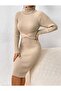 Ribbon Detailed Corded Model Knitwear Dress - 6