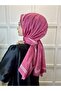 Houndstooth Patterned Monogram Shawl 00910 Fuchsia - 3