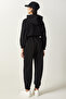 Women's Black Hooded Shawl Knitted Tracksuit Set DD01279 - 10