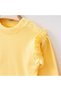 Newborn Cotton Baby Girl Henna Bottom Top Set Ruffle Detailed Long Sleeve Baby Set Yellow - 3