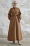 Nomira Stone Detailed Belted Stash Abaya - Tan