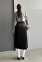 Women's Black Full Lycra Fabric Semi-Pleated Skort - 7