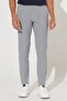 Men's Navy Blue Slim Fit Slim Fit Cotton Seersucker Patterned Trousers