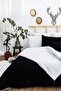 Easy Iron Double Duvet Cover Set 160x200 Black Elastic Sheet Quilt Pillow Case Claret Red