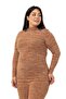 Large Size Half Fisherman Long Sleeve Knitwear Brown Body - 4