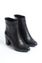 Black Leather Thick Heeled Women's Boots with Patent Leather Detail Daily Stylish Comfortable New Season women's boots