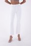 Flexible Mom Fit Women's Jeans with Wide Legs and High Waisted Legs Seamless Detail White Denim - 3