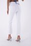 Flexible Mom Fit Women's Jeans with Wide Legs and High Waisted Legs Seamless Detail White Denim - 4