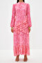 Pink Floral Ruffled Skirt Lined Woven Chiffon Dress TCTSS23EB00160 - 3