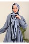 Imported Patterned Medina Silk Shawl Zebra Series - New Collections |   Navy Blue - Indigo - 3