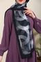 Imported Patterned Medina Silk Shawl Ring Series - New Collections |   Black - 4
