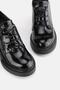 WOMEN'S BLACK Patent Leather GENUINE NATURAL LEATHER HEEL OXFORD SHOES - 5