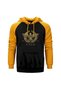 Roman Empire Emblem Yellow Color Raglan Sleeve Hooded Sweatshirt