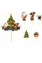 11 Pieces Santa Claus Reindeer Tree Christmas Themed Toothpick Cupcake Cake Decoration Decoration Thick Paper - 3