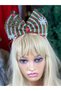Imported Luxury Christmas Merry Christmas Written Glittery Snowflake Fancy Giant Bow Tiara Party Fancy Tiara - 3