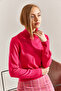 Women's Fuchsia Turtleneck Knitwear Sweater Stk0015 - 2