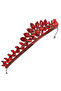 Crystal Jewelled Bridal Princess Crown, Leaf Model Queen Crown Red - 7