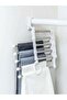 5-Piece Foldable Wardrobe Iron Hanging Pants Hanger Movable Portable Hanger Organizer - 3